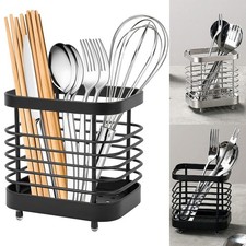 Stainless Steel Cutlery Holder Kitchen Utensil Pot Drainer Caddy Stand Sink Tidy