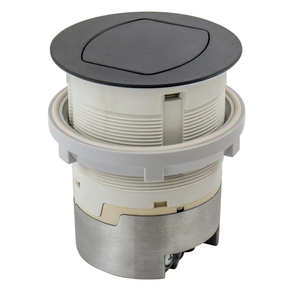 HUBBELL 15A Kitchen Counter Receptacle, Surface Mount, Pop Up, RCT200BK, BLACK - Image 2 of 4