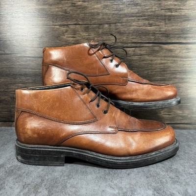 Bacco Bucci Men s Brown Leather Ankle Boots Size 10 D Made In Italy