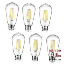 Dimmable Vintage LED Edison Bulbs, 6W, Equivalent Warm White 2700k 6 Pack 