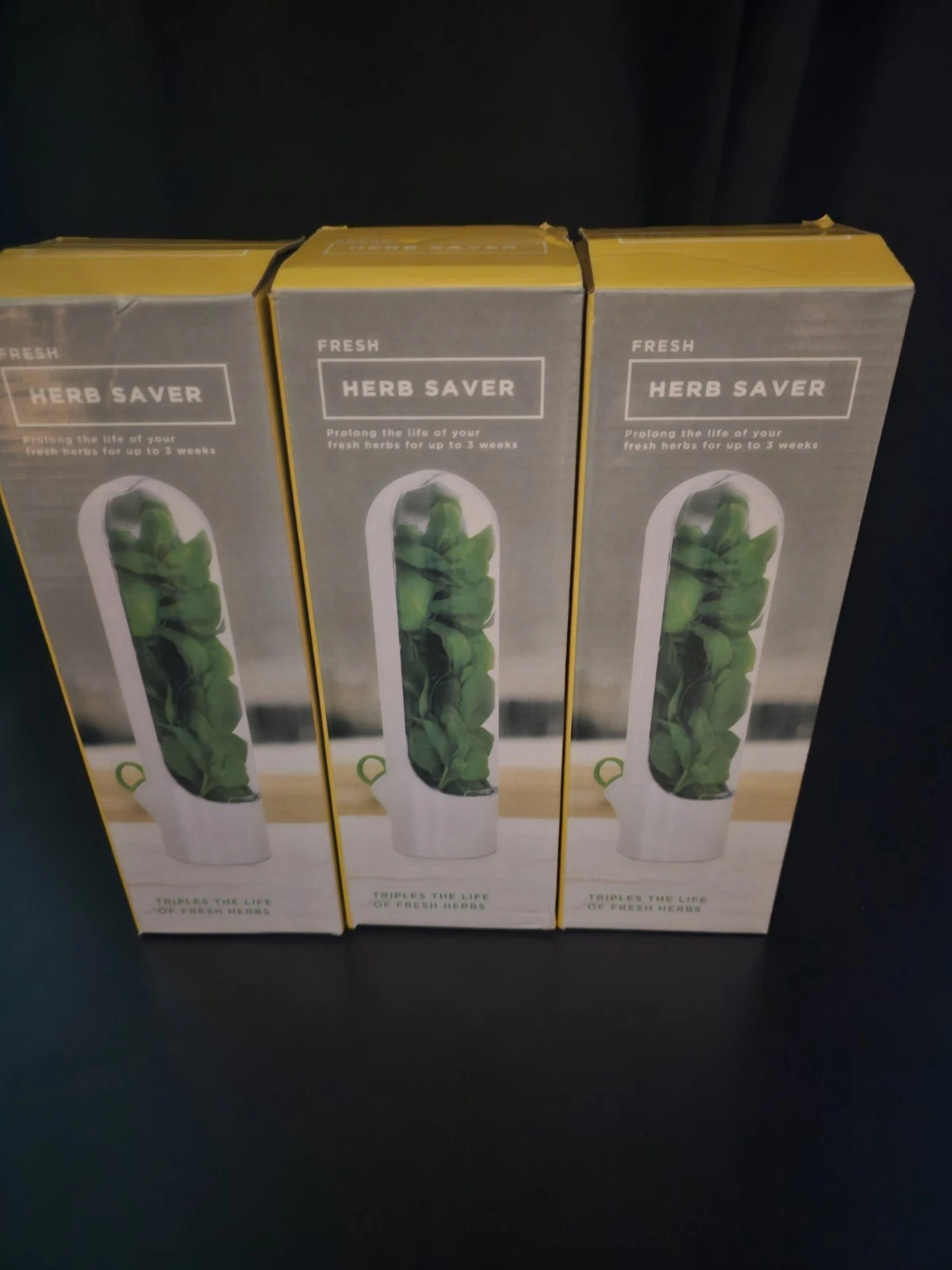Herb Saver Refrigerator-keep Herbs Fresh up to 3 wks New-Set Of Three