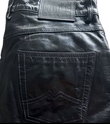   MUSTANG LEDERHOSE LEDERJEANS ECHT LEDER JEANS LEATHER PANT WIE LEVI'S W30 L32