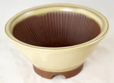 Japanese Yokkaichi Round Bonsai Pot, Succulent Planter + Mesh - 5"x 5"x 2.25"