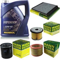 MANN-FILTER Inspektionspaket Mannol 5L Defender 10W-40 FüR CitroëN Berlingo