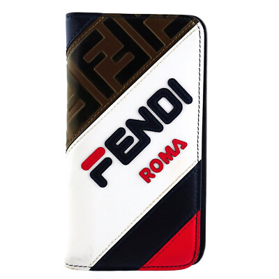 Authentic FENDI Leather Iphone 10 10s X Xs Folio Case Cover Wallet Italy