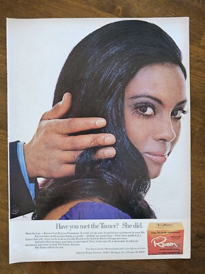 VINTAGE 1971 Print Ad B5C2 Black Beautiful 1970 Raveen Hair Care Meet The Tamer