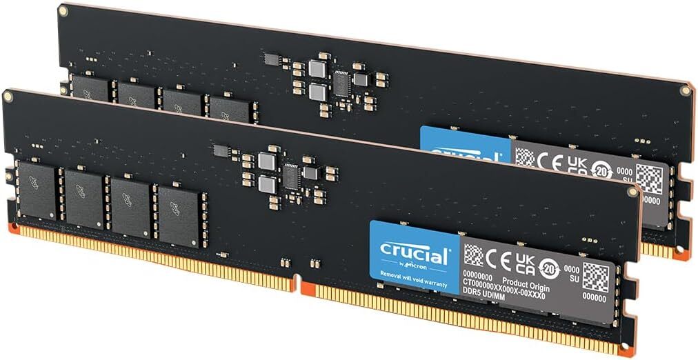 メモリー Crucial 64GB Kit (32GBx2) DDR5-4800 Crucial 64GB DDR5 RAM Kit (2x32GB), 4800MHz CL40 Desktop