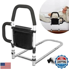 HEPO Bed Rails for Elderly Adults with Storage Pocket, Bed Assist Rail with D