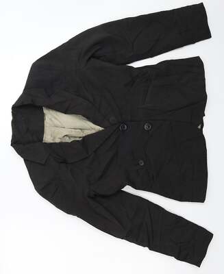 New Look Damen grau gestreift Viskosemischung Anzugjacke Größe 14