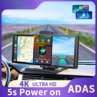 10.26'' 4K Dash Cam ADAS Wireless Car DVR 5G WiFi GPS Navigation Rearview Cameras