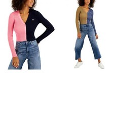 Tommy Jeans Women's V-Neck Pullover Colorblock Sweater T2HS0CZE XL