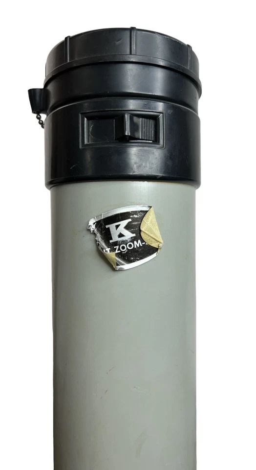 Vtg K Kent Zoom Lok Fishing Rod Carrier Hard Shell Expandable Tote With Strap - Image 2 of 4