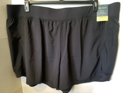 TEK GEAR WORKOUT GEAR Mid Rise Stretch Black Athletic Shorts Plus Size 4X - NWT