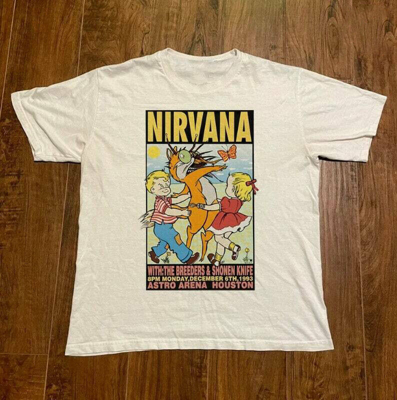 NIRVANA 90's Vintage Concert Tour White T-Shirt for Music Fans | eBay NIRVANA 90's Vintage Concert Tour White T-Shirt for Music Fans | eBay