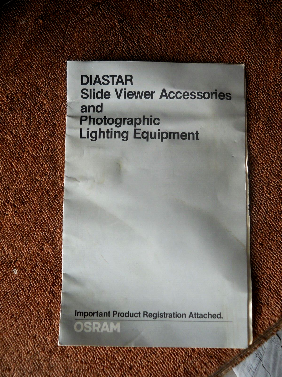Vintage Osram Diastar 200 Large Slide Viewer w/Push Pull Automatic