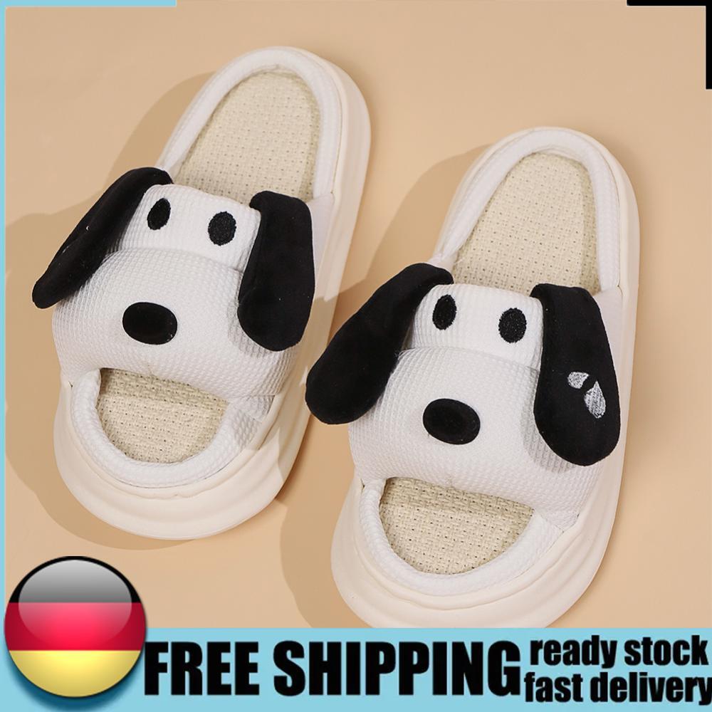 APL Pantofole da donna carine per cani antiscivolo in lino per quattro stagioni (bianco 36 37)