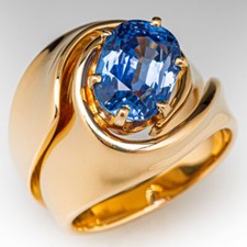 925 Sterling Silver Blue Sapphire LabCreated Gemstone Wide Band Gift For Wedding