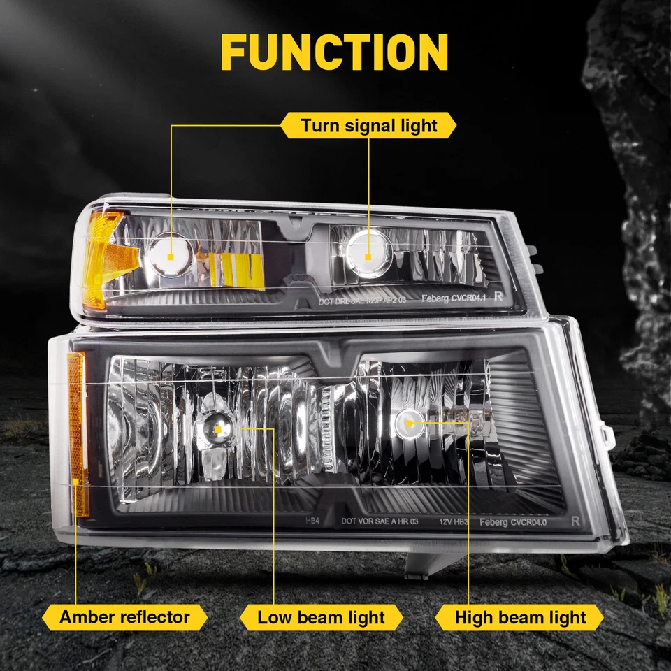 For 2006 Isuzu i-280 i-350/2007 2008 Isuzu i-290 i-370 Black Headlights Assembly - Image 4 of 4