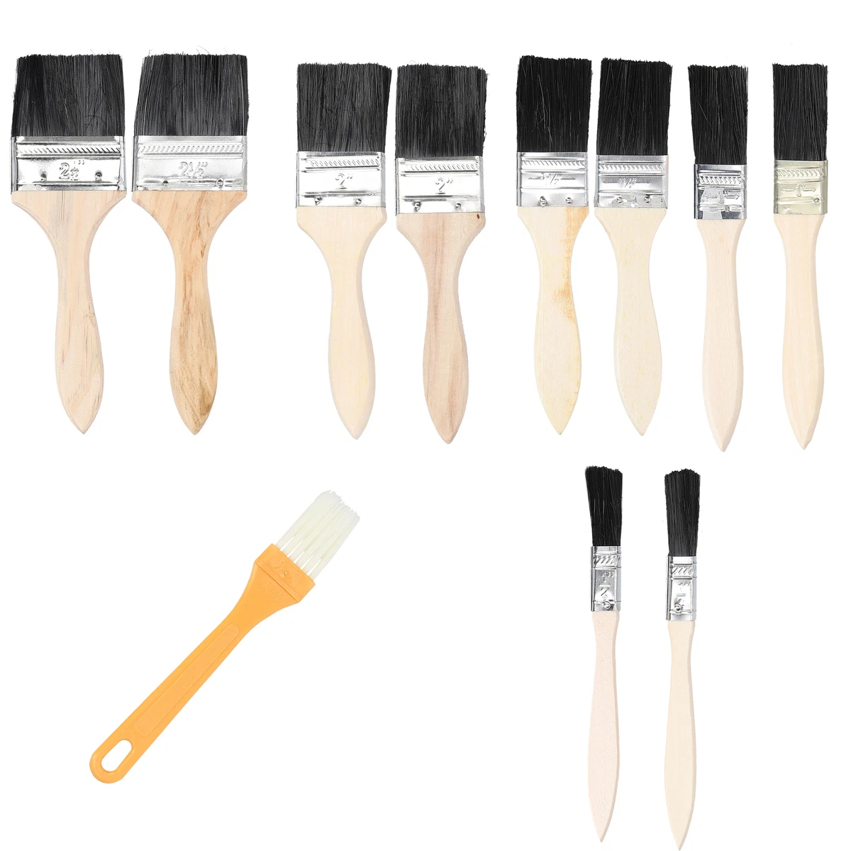 20-teiliges Profi-Pinselset Für Renovierung - Naturborsten Mit Holzgriffen 0,25-0,62cm