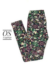 New LuLaRoe Leggings OS One Size Black Pink Green Multicolor Unicorn NWT B0240