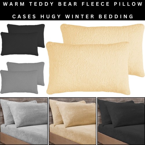 Shaggy Hugy Teddy Fleece Pillow Cases Super Soft Warm Sherpa Pack OF 2