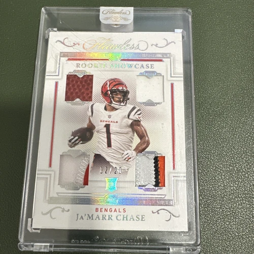 2021 Flawless Jamarr Chase rookie relics /20 Quad Patch Cincinnati Bengals