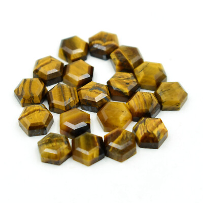[WHOLESALE] NATURAL TIGER EYE FACETED HEXAGON SHAPE LOOSE GEMSTONE