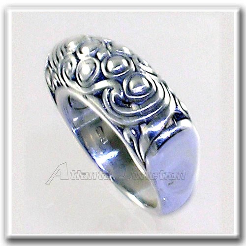 BALI DESIGNER ORNATE STYLIZED SCROLL BAND RING SIZE_7__925 STERLING SILVER - Picture 8 of 9