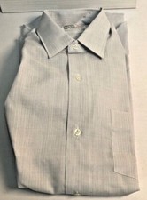 Vintage 1970s Kmart Long Sleeve Mens Grey Button Shirt 15 / 34 NEW Japan Kresge