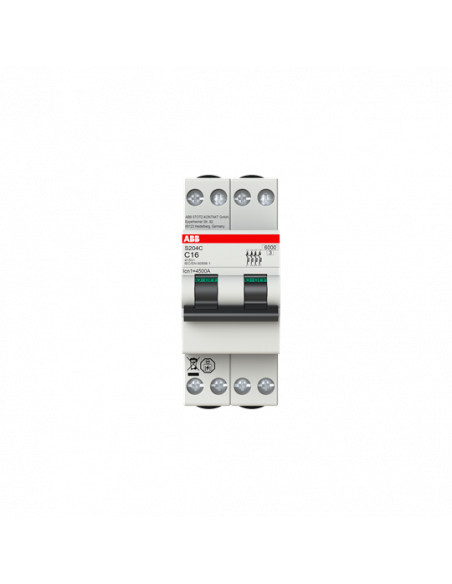 Disjoncteur ABB 2CDS234280R0204 courbe C 20A 4 pôles compact 3kA pour circuit triphasé
