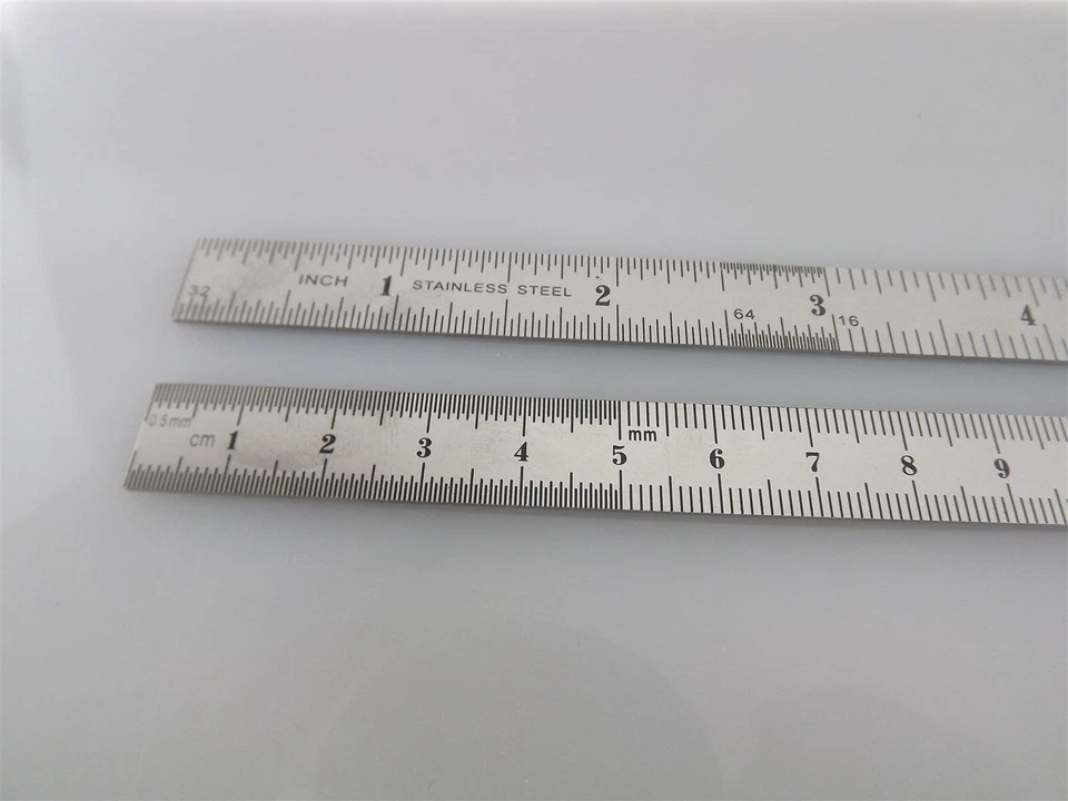 New 6" Pocket Stainless Steel Ruler "Set of Two" Millimeter-Inch TOP SELLER! - Image 2 of 3