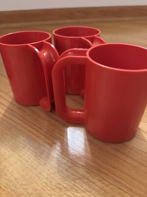 Crate And barrel heller Massimo Vignelli Red Mugs