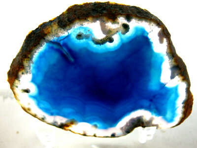 (2) TWO NICE Brazilian Blue Agate Slabs QUARTZ CRYSTAL Rock Slice Stones Brazil