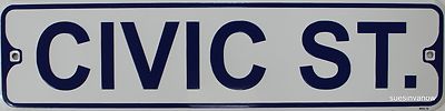 Metal Street Sign Embossed Civic St. Car Garage Bar Door Room Decor 11.5'' x 3'' 