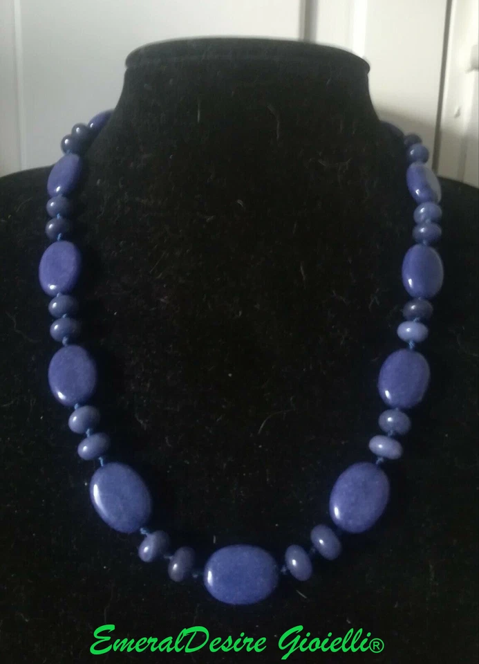 COLLANA VERI LAPISLAZZULI NATURALI ANNODATA A MANO BY EMERALDESIRE GIOIELLI® - Immagine 4 di 4