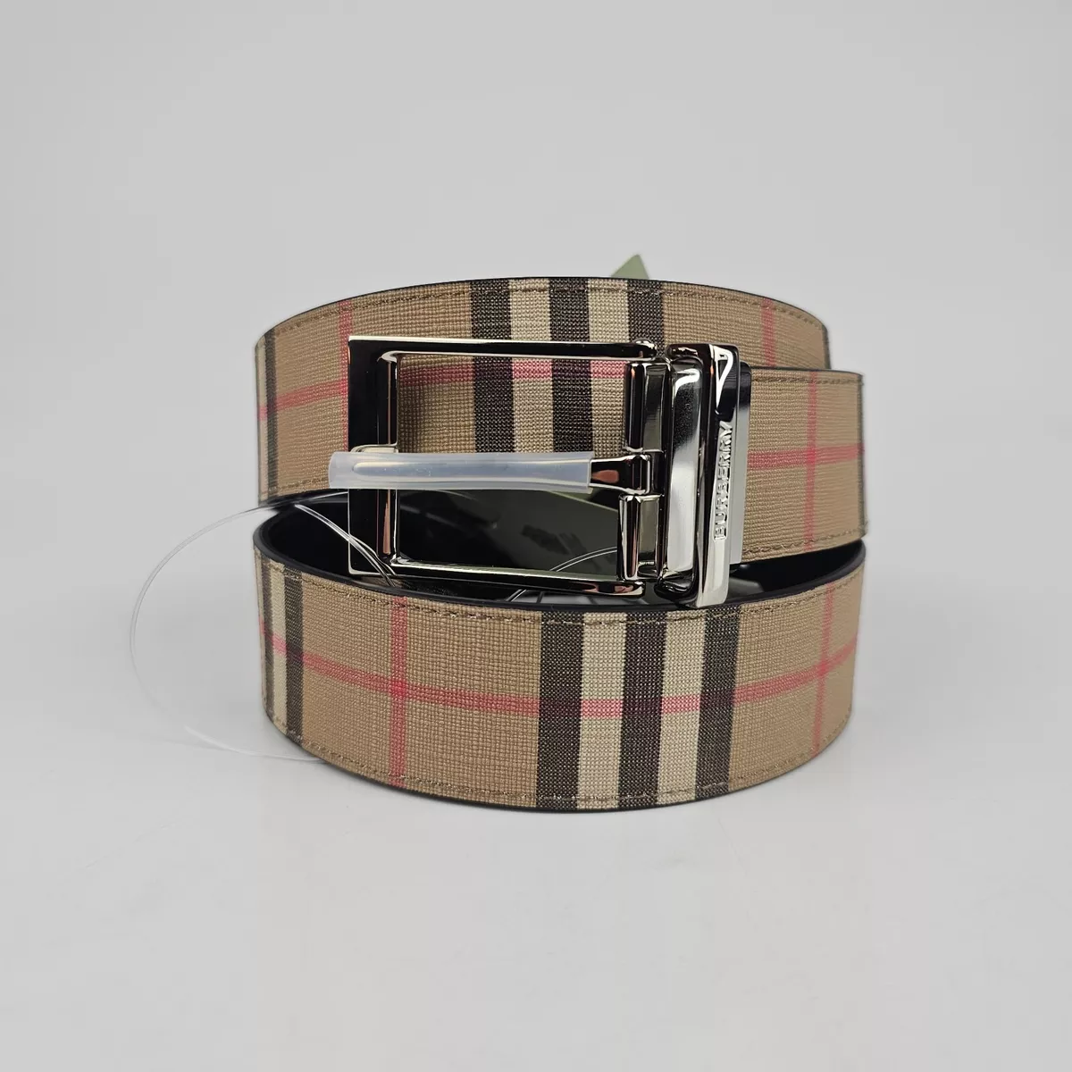 Burberry 35mm Beige Checkered Belt New