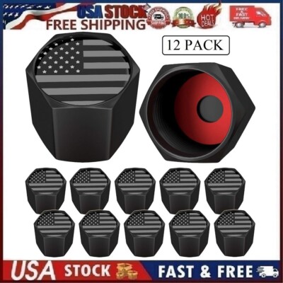 12pcs American Flag Wheel Tire Valve Cap Stem Cover For Bike Car Trucks ATV S-1