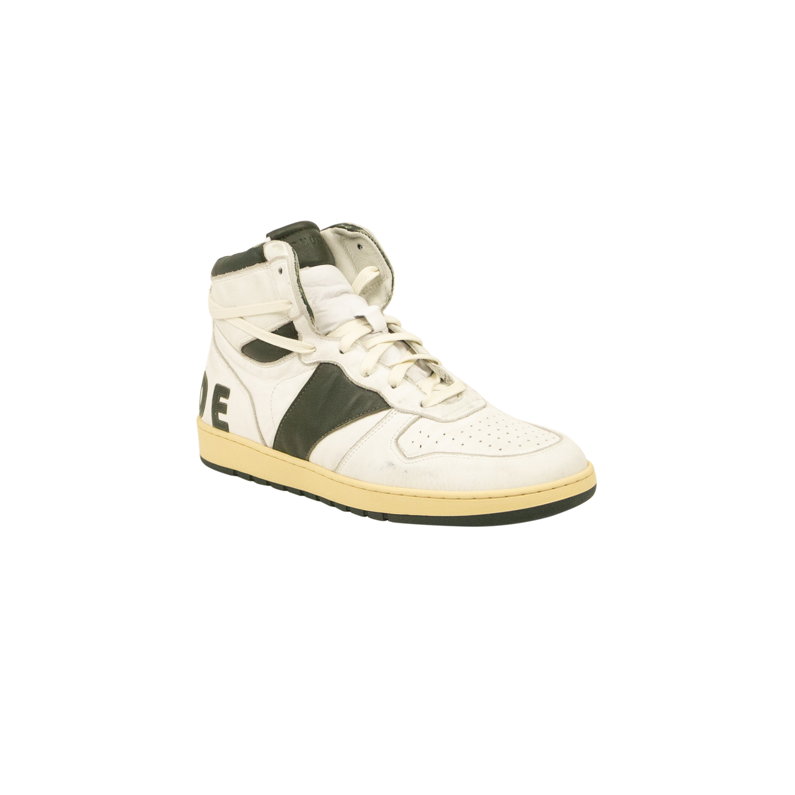 Кроссовки NIB RHUDE White - Forest Green Rhecess с высоким берцем размер 942 505 долларов США 47090₽