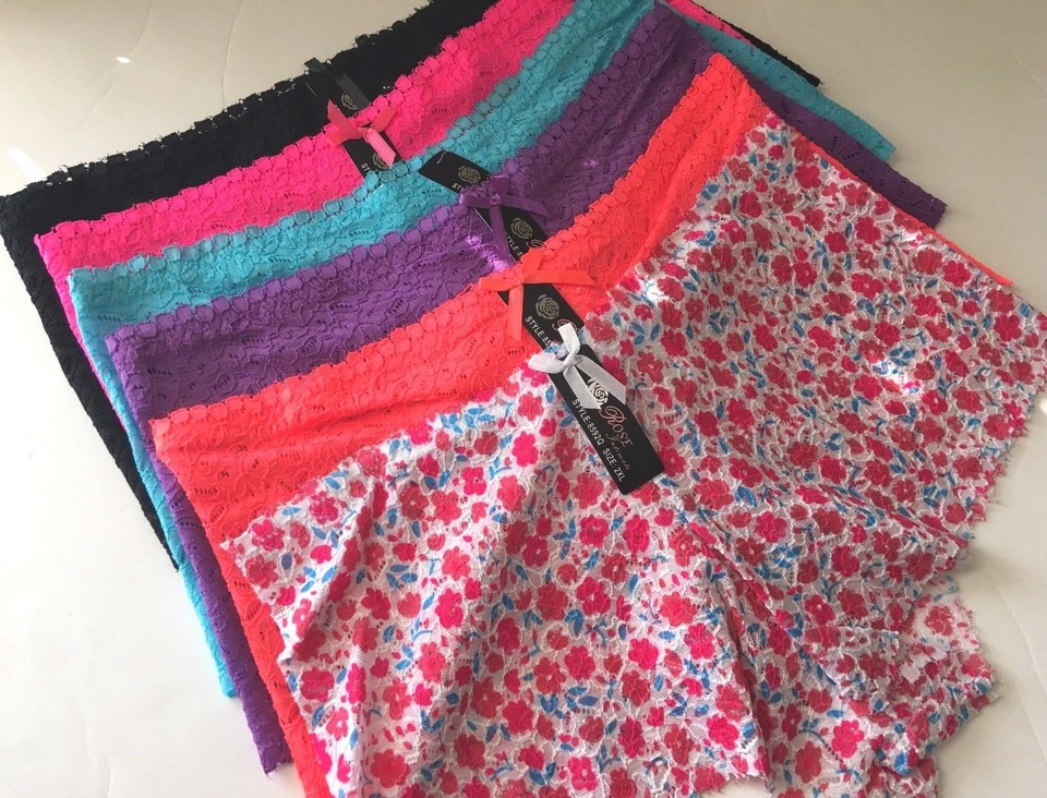 12-100 Pantalones Cortos Boyshort Ropa Interior Encaje Bragas Ropa Interior Venta al por mayor Lote Mixto S-4XL Foto 4 de 4