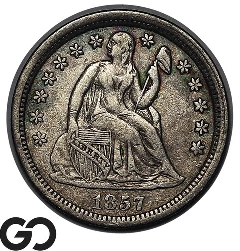 1857 Seated Liberty Dime, Collector Type Coin