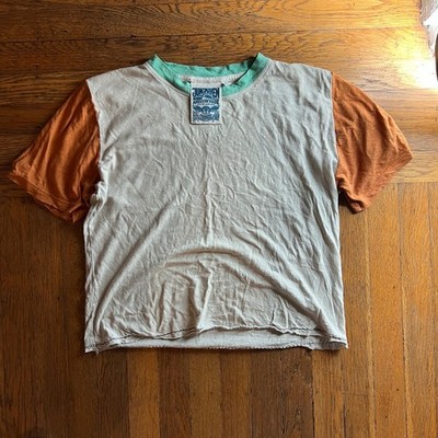 Jungmaven T-shirt Cropped Color Block - Size Small - Natural Fiber Hemp / Cotton