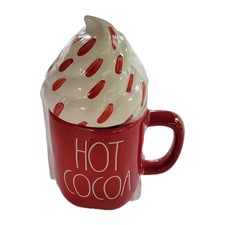 Rae Dunn HOT COCOA Mug with Whipped Cream Lid Holiday Christmas Winter