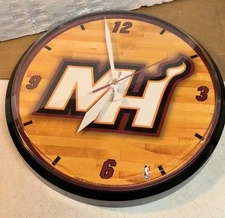 Miami Heat Clock Wall Clock 12.5" Round