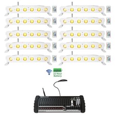  10 Rockville BEST STRIP 60 White Light Bars 384 Ch. Wireless DMX Controller