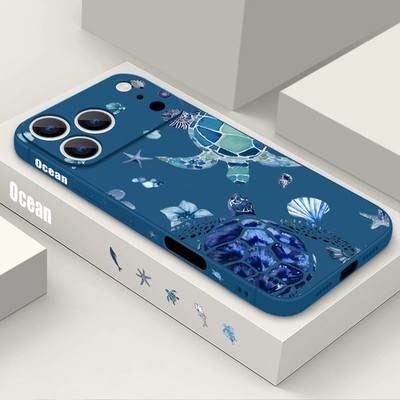 Sea Turtle Silicone Phone Case For iPhone 17 Pro Max Air 16 15 14 13 12 11 Cover