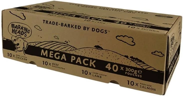 Barking Heads Wet Dog Food Pouches - Mega Variety Pack - Natural & Grain-Free wi