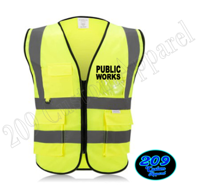 #ad #ad PUBLIC WORKS HI VIS SAFETY VEST W POCKETS 2quot; REFLECTIVE STRIPS FRONT amp; BACK $31.99