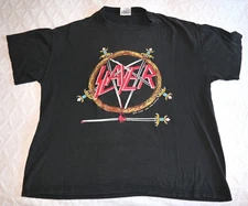 Vintage Original Slayer T Shirt Black 1991 Hell Awaits Tour Brockum XLarge
