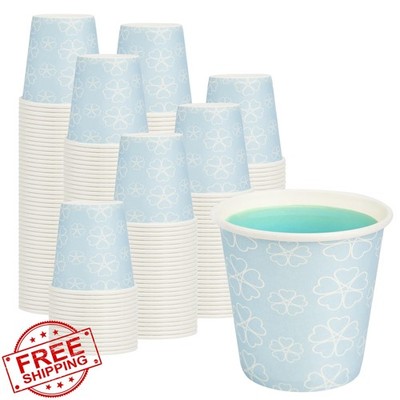 METAPRINT 3 oz Bathroom Cups 100 Pack Mist Blue Disposable Paper Mouthwash