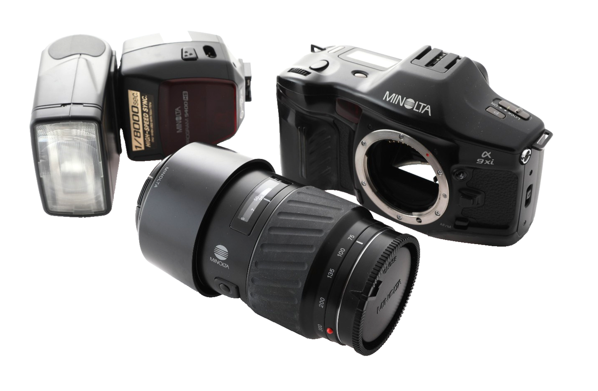 Minolta Maxxum Dynax 9xi SLR 35mm Camera w/ Exras | eBay